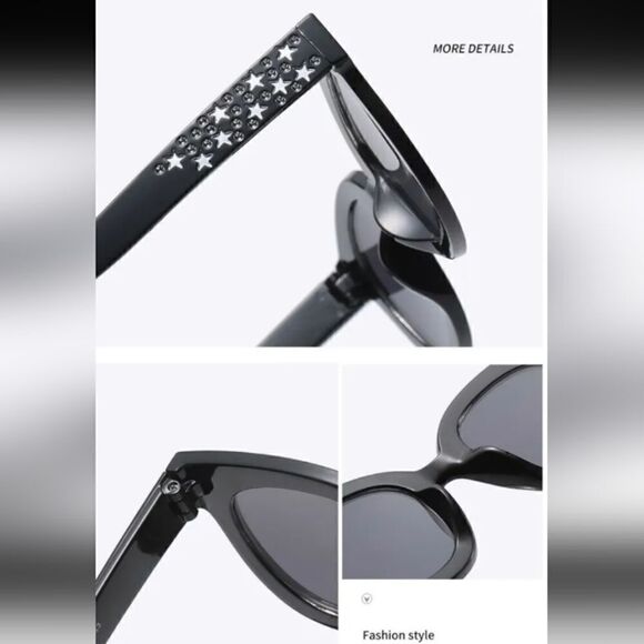 COPY - Black & Silver Stars Fashion Sunglasses - Picture 2 of 4